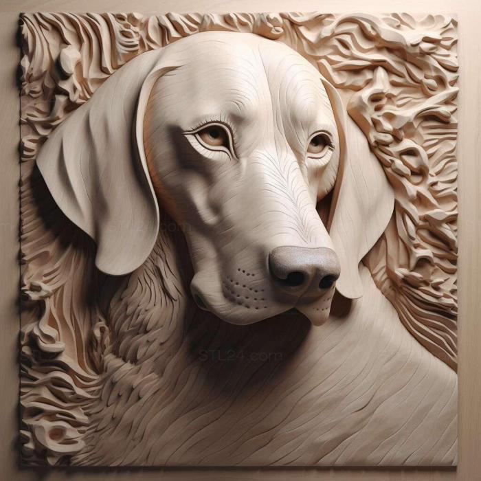 Природа и животные (Веймаранерская собака 2, NATURE_5314) 3D модель для ЧПУ станка